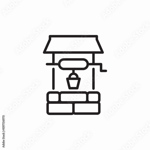 water well icon sign vector