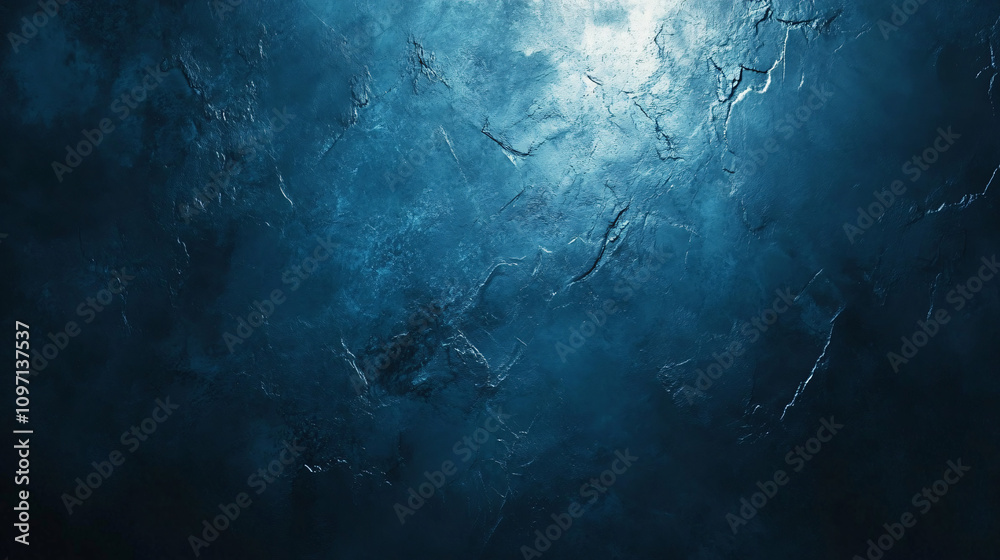 Mysterious and icy: dark blue abstract background with dramatic light effects resembling a frozen surface Mysterious and icy: dark blue abstract background with dramatic light effects resembling a frozen surface