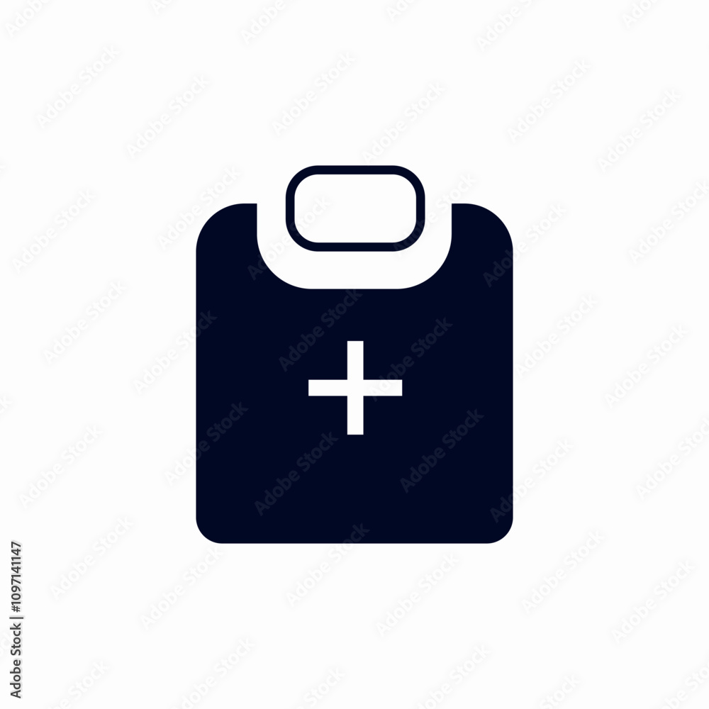 Fototapeta premium clipboard plus add icon sign vector