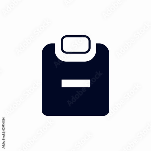 clipboard minus remove icon sign vector