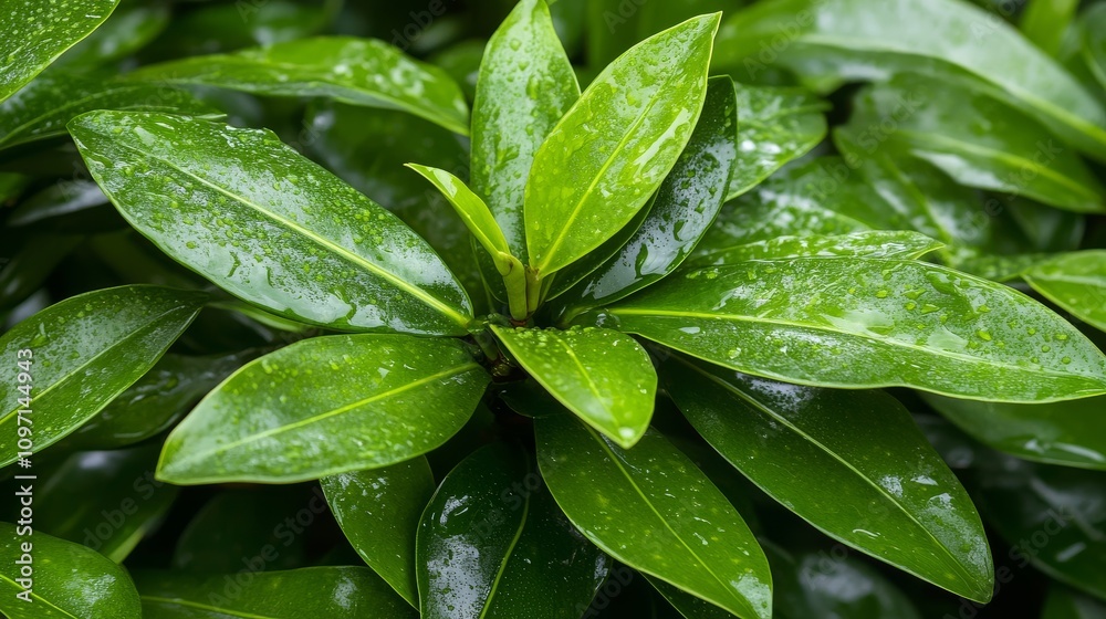 Close-Up of Plant with Water Droplets: Commercial Photograph Close-Up of Plant with Water Droplets: Commercial Photograph