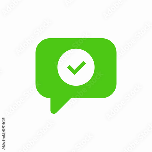 check mark speech bubble chat icon sign vector