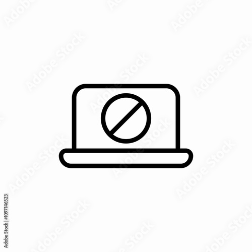 laptop error icon sign vector