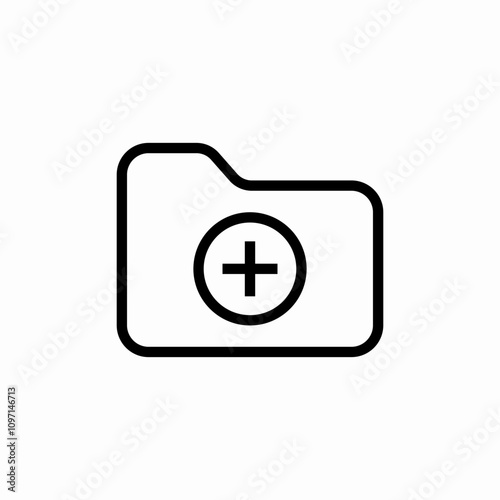 plus create folder icon sign vector