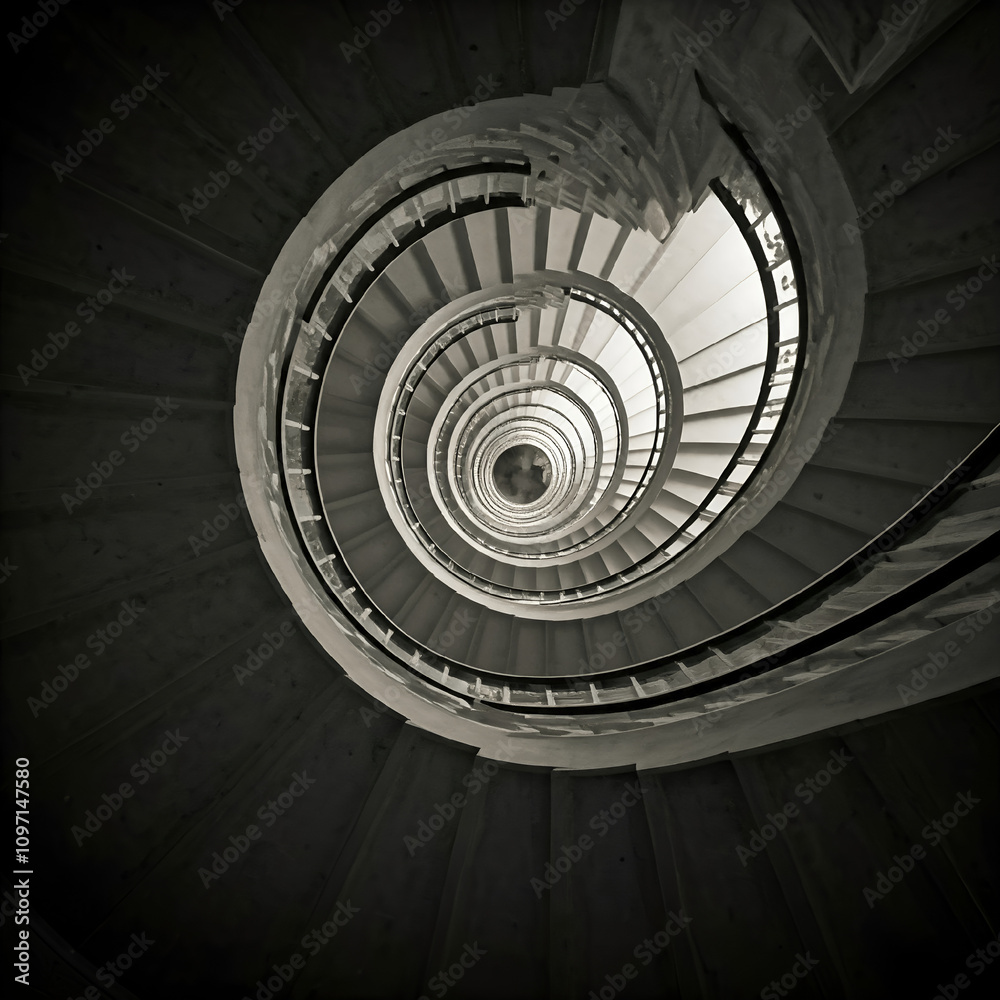 Fototapeta premium spiral staircase in the building