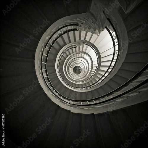 spiral staircase in the building