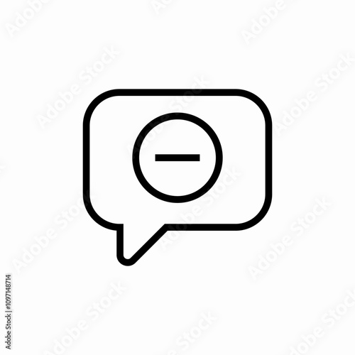 speech bubble minus remove chat icon sign vector