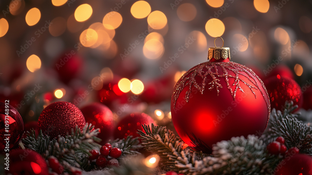 Festive Christmas Background Design with Space for Text or Logo