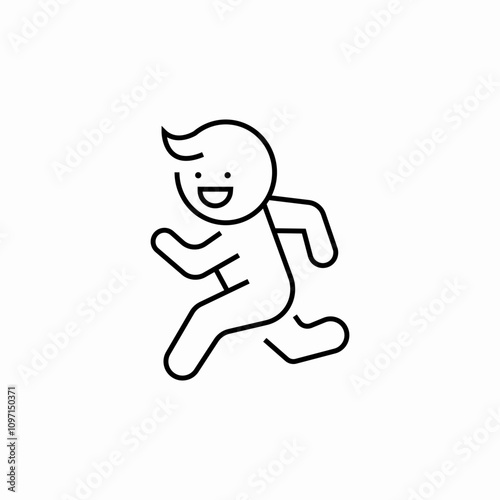 kid run icon sign vector