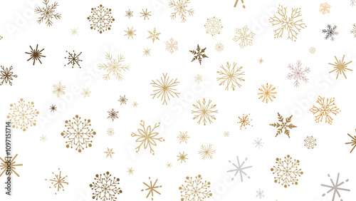 Wallpaper Mural Dancing Snowflakes: Enthralling 3D Illustration of Falling Christmas Snow Crystals Torontodigital.ca