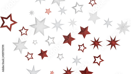 A simple and elegant design featuring red and white stars on a black background.