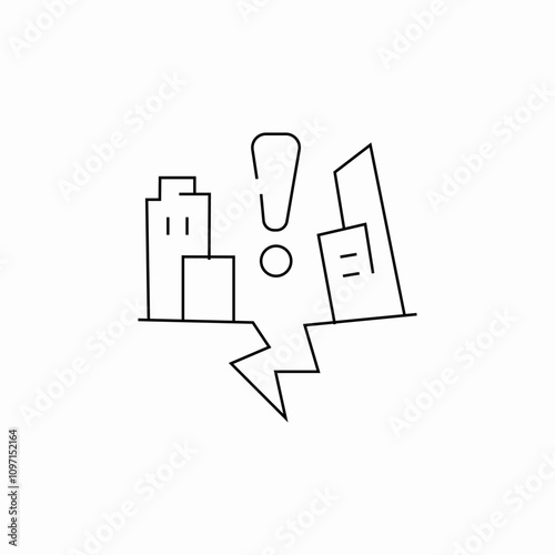 earthquake exclamation mark icon sign vector