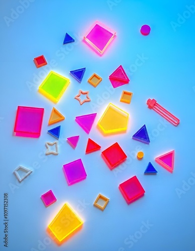 a group of colorful shapes