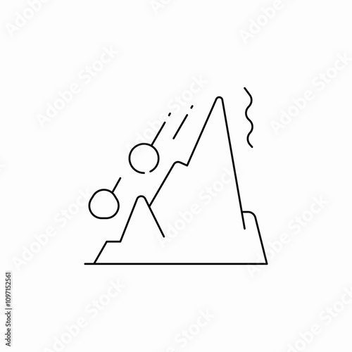 landslide mountain icon sign vector