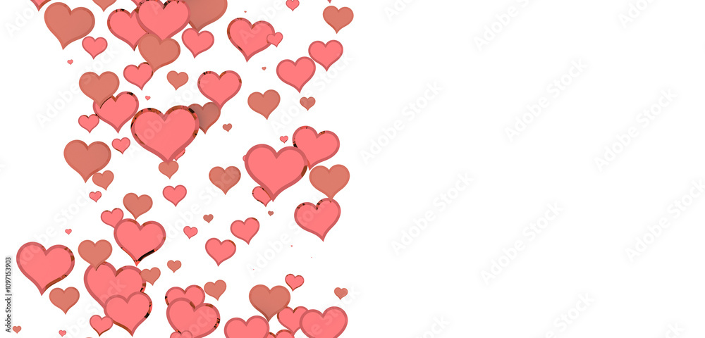 hearts on a pink background. 3d render illustration for advertising. Valentine's Day. hearts on a pink background. 3d render illustration for advertising. Valentine's Day.