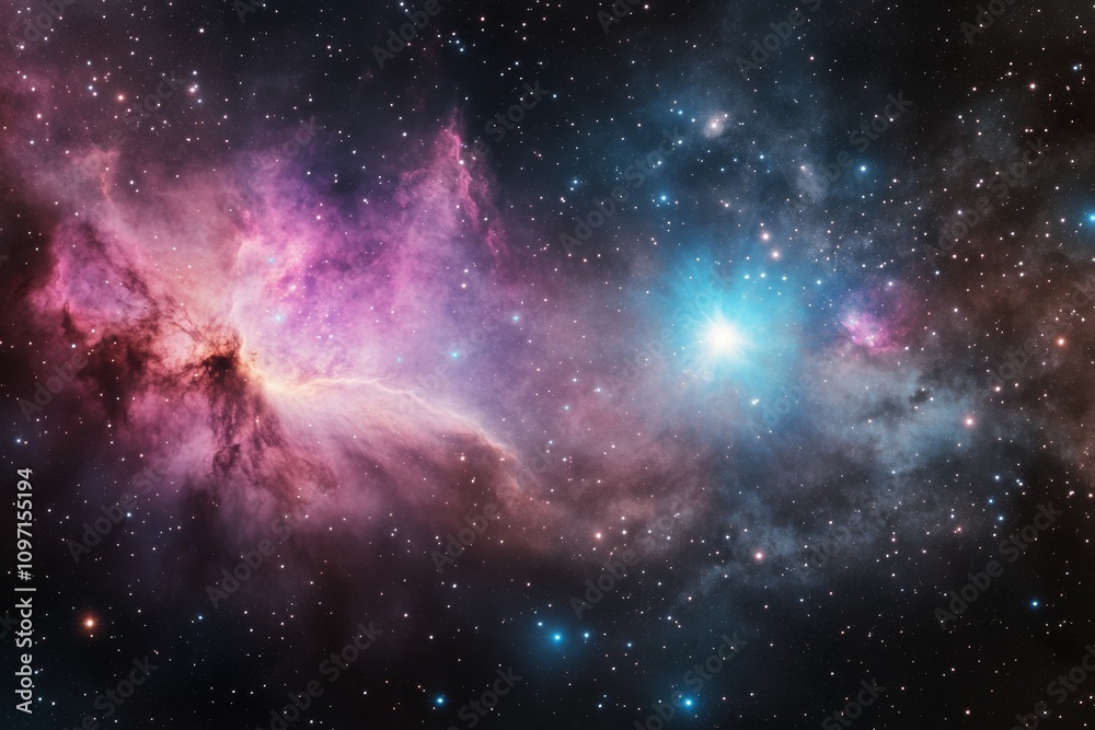 Obraz premium Stunning view of the Milky Way galaxy over a tranquil mountain landscape at night