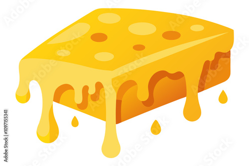 Cheese Melting Vector Illustration High-Quality Digital Art for Food Lovers