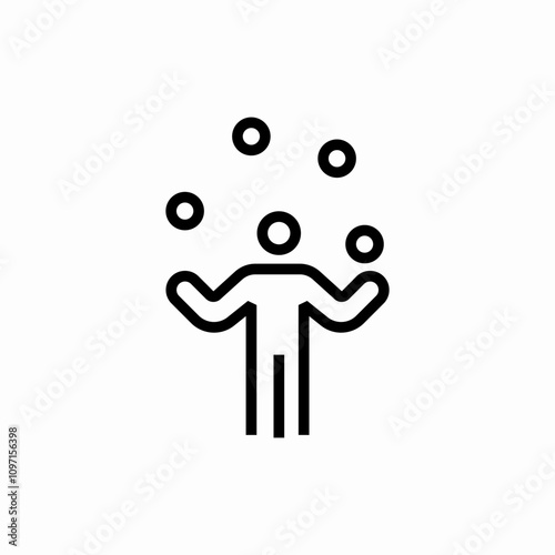 juggling man icon sign vector