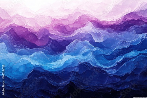 Abstract waves in gradient hues of purple and blue, creating a calming effect.