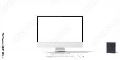 Desktop vector mockup with blank screen for showcasing website or app design, app, copy space, desktop