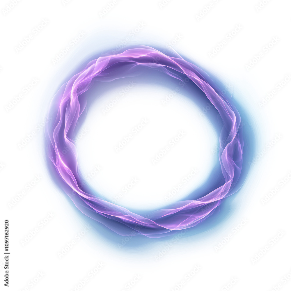 Abstract glowing purple circle with soft edges on white background transparent background