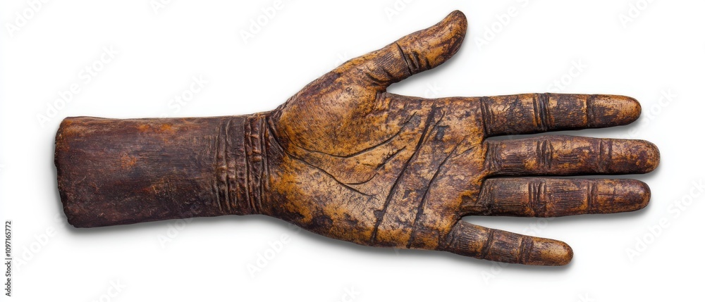 Obraz premium Ancient hand sculpture with intricate details and textures