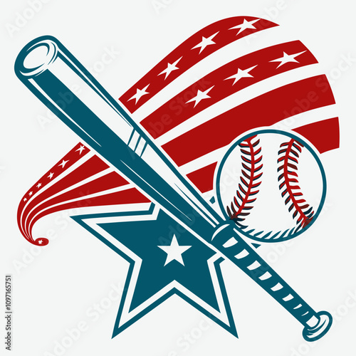 Baseball Game Action USA Retro Vector Design Sports Environment Dynamic Viewpoint Fun Concept