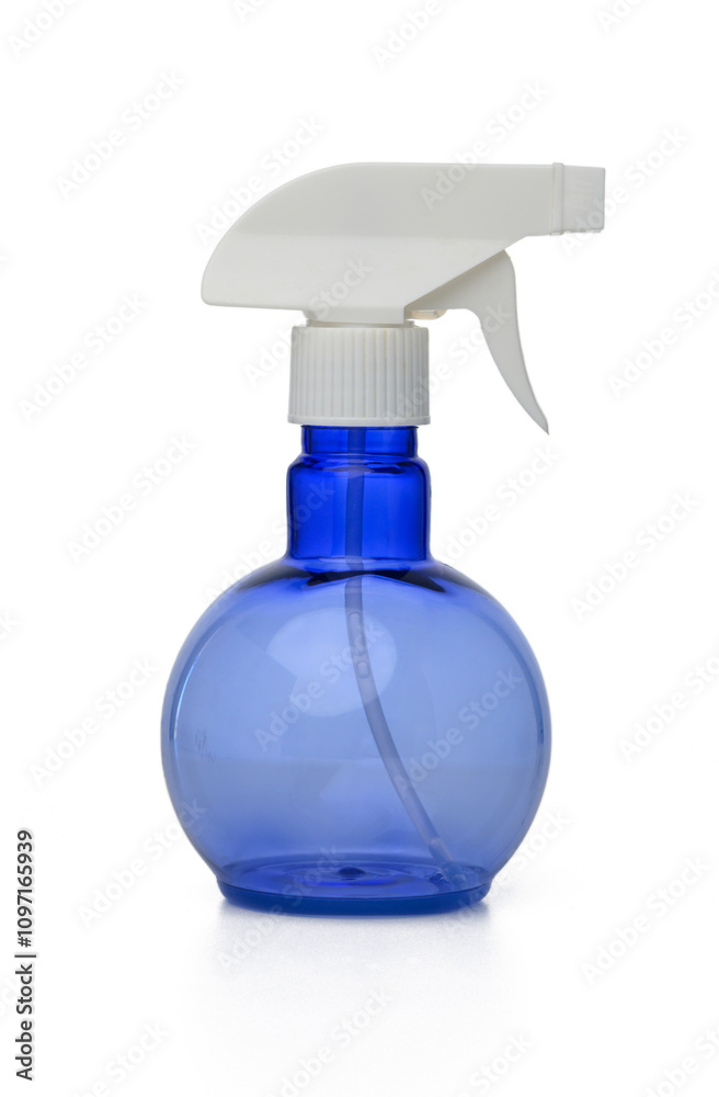 Versatile blue spray bottle ready for various home and garden tasks in a bright workspace Versatile blue spray bottle ready for various home and garden tasks in a bright workspace