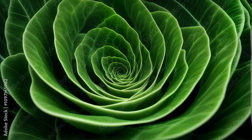 Obraz premium Close-up of green succulent with spiral leaf pattern