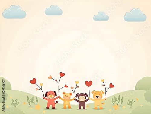 Free Childrens Day Card Template Vector