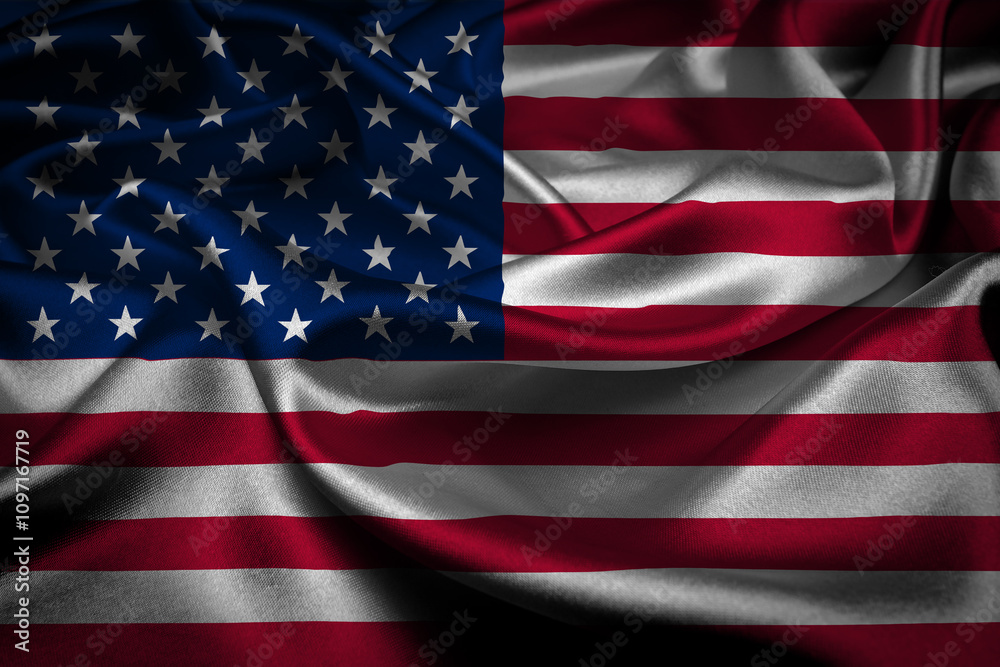 Obraz premium Digitally Generated American Flag Waving in the Wind - 4K Ultra HD Image