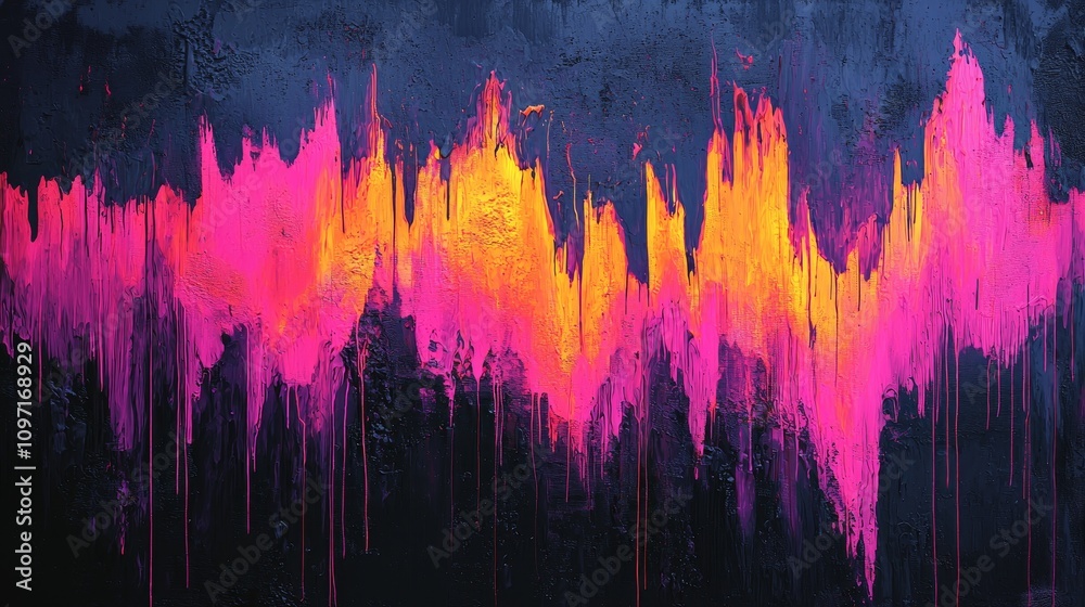Fototapeta premium Vibrant abstract waves art studio digital artwork contemporary environment close-up view visual rhythm and emotion