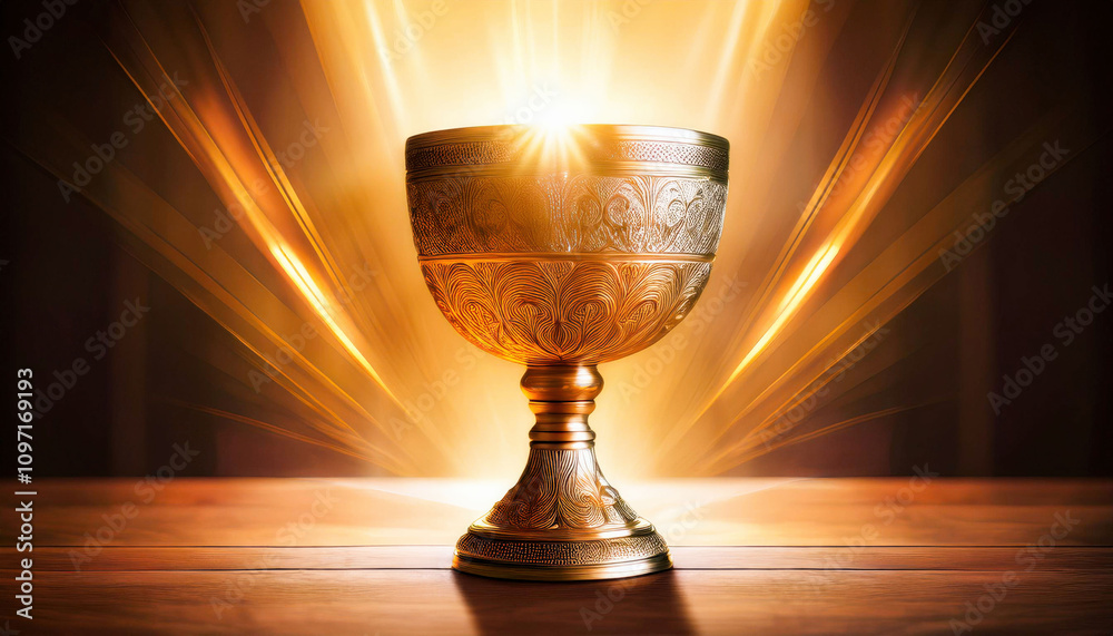 A glowing chalice in soft gradients of gold and white, surrounded by radiant light, symbolizing purity and divine presence, with a gentle and sacred aura. A glowing chalice in soft gradients of gold and white, surrounded by radiant light, symbolizing purity and divine presence, with a gentle and sacred aura.