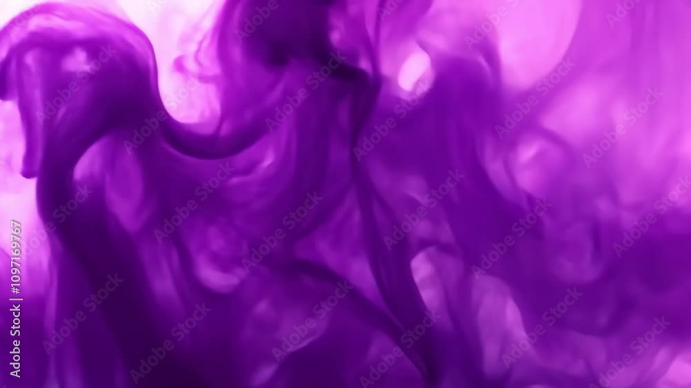 A dreamy abstract background of swirling purple and pink smoke or fog, creating a fluid and ethereal effect.