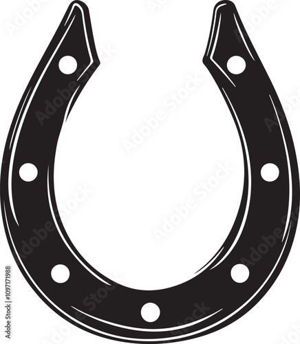 Horseshoe Icon Silhouette Vector Illustration with Transparent Background