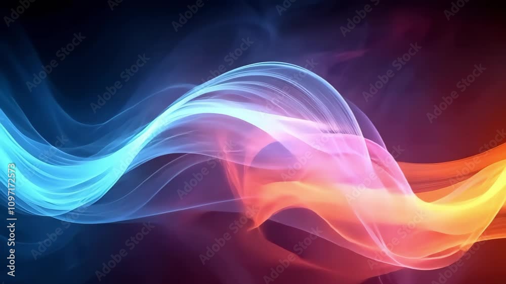 A colorful abstract design featuring flowing wave-like patterns in shades of blue, pink, and orange against a dark background. A colorful abstract design featuring flowing wave-like patterns in shades of blue, pink, and orange against a dark background.
