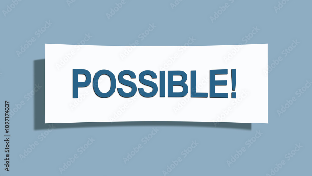 Possible. A card isolated on blue background. Possible. A card isolated on blue background.