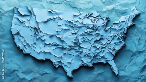 Wallpaper Mural map of the united states made out of folded paper background Torontodigital.ca