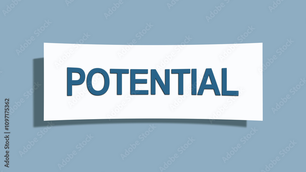 Potential. A card isolated on blue background. Potential. A card isolated on blue background.