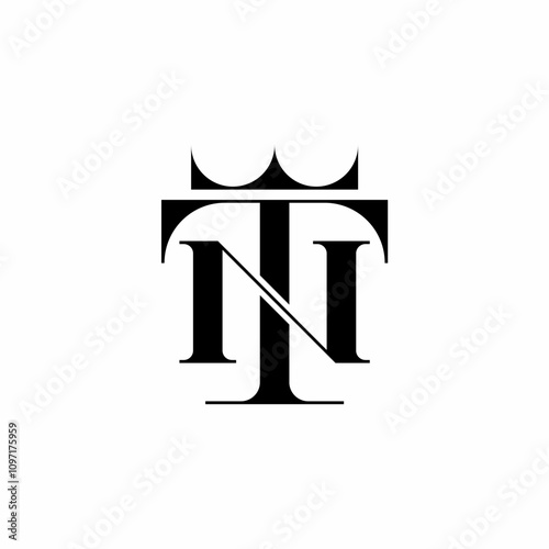 NT TN Initial with Crown Logo Template