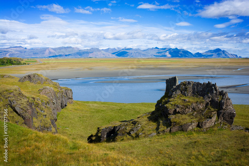 Glacial river seen from the...