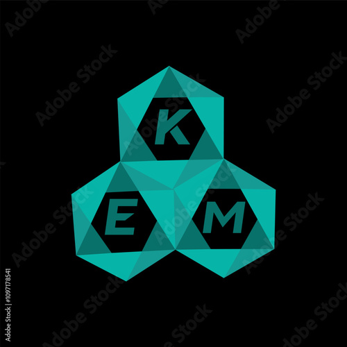 KEM creative minimalist letter logo. KEM unique vector initials alphabet letter logo design photo