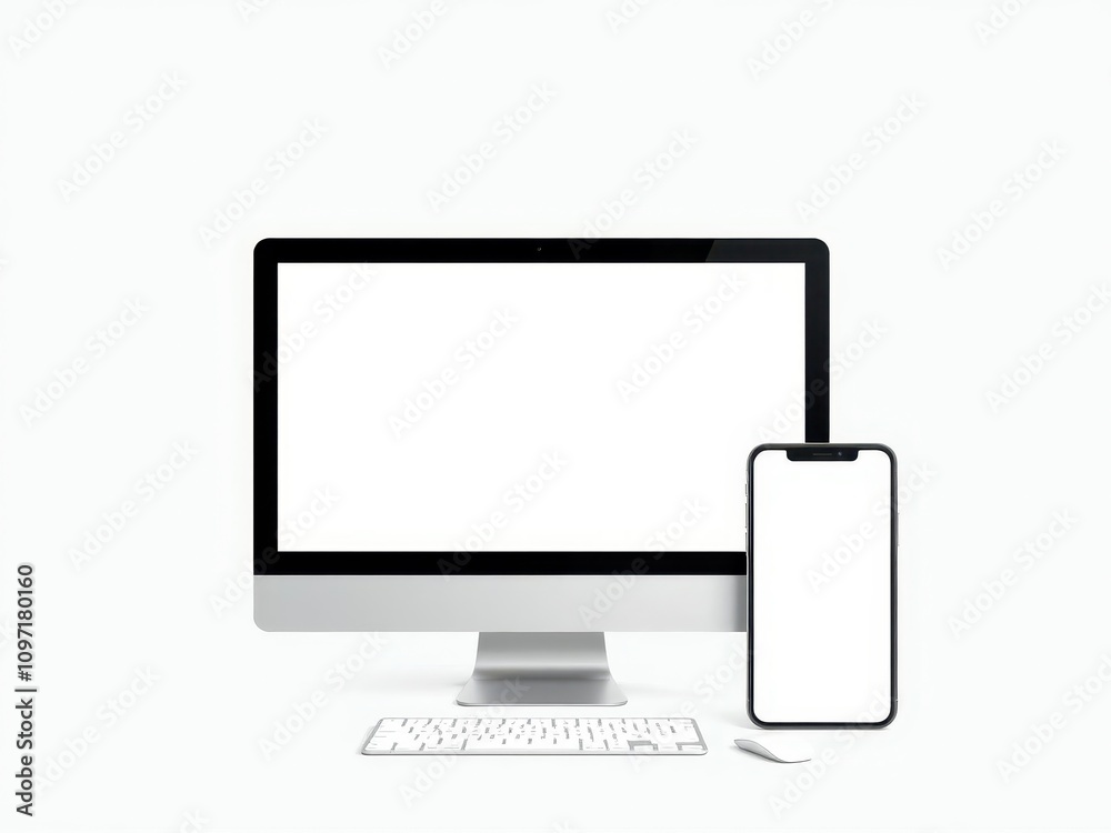 A mockup of browser windows for computer and mobile devices, showcasing multiple tabs and a responsive design, display, responsive design, computer A mockup of browser windows for computer and mobile devices, showcasing multiple tabs and a responsive design, display, responsive design, computer