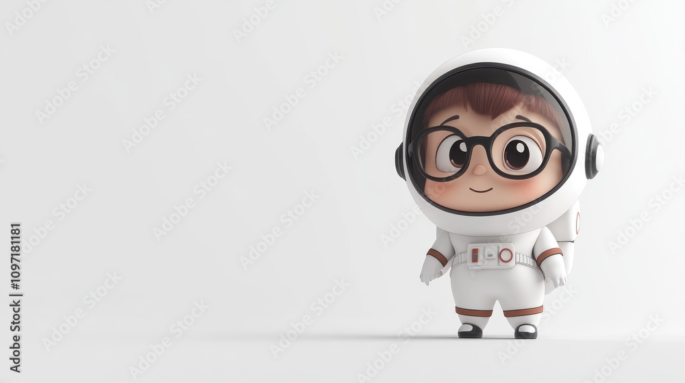 A cute cartoon character in an astronaut suit, smiling against a plain background. A cute cartoon character in an astronaut suit, smiling against a plain background.