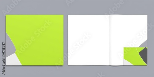 Folder die cut mock up template vector with realistic design for showcasing branding and marketing materials, corporate, realistic, design