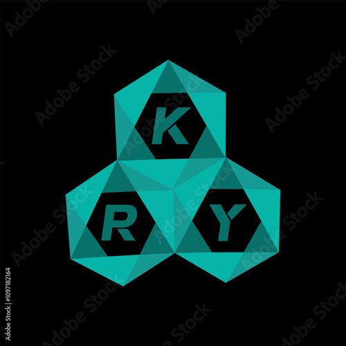 KRY creative minimalist letter logo. KRY unique vector initials alphabet letter logo design photo