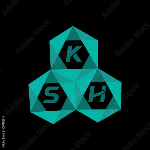 KSH creative minimalist letter logo. KSH unique vector initials alphabet letter logo design