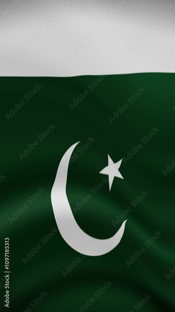 Pakistan Waving Flag in Vertical Orientation. Realistic Flag Animation. Seamless Loop Background. Pakistan Waving Flag in Vertical Orientation. Realistic Flag Animation. Seamless Loop Background.