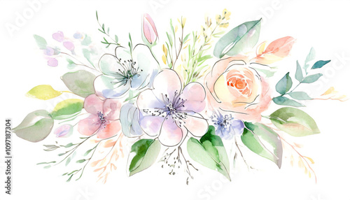 Namalowane kwiaty ilustracja dekoracja