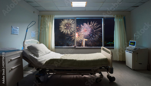 Fireworks Seen from a Hospital Room